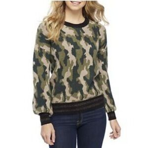 True Craft Camo Sweater Pullover Long Sleeve Womens XL Soft Cozy Jumper